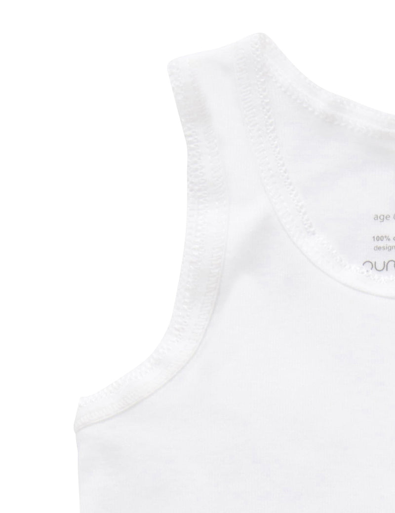 2 Pack Rib Singlet - White