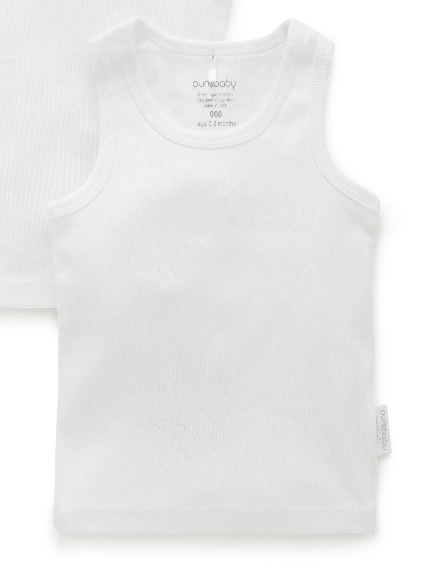 2 Pack Rib Singlet - White