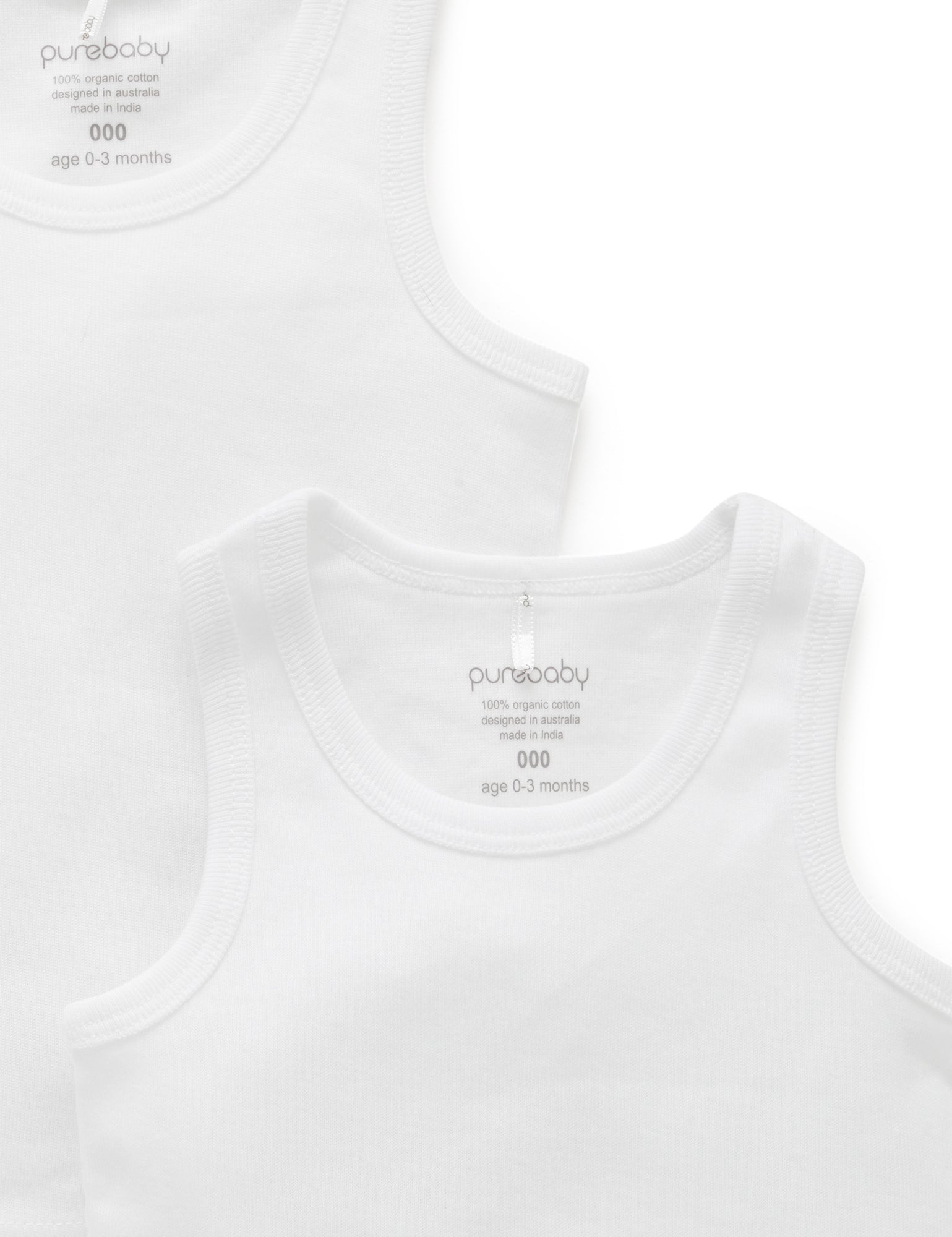 2 Pack Rib Singlet - White
