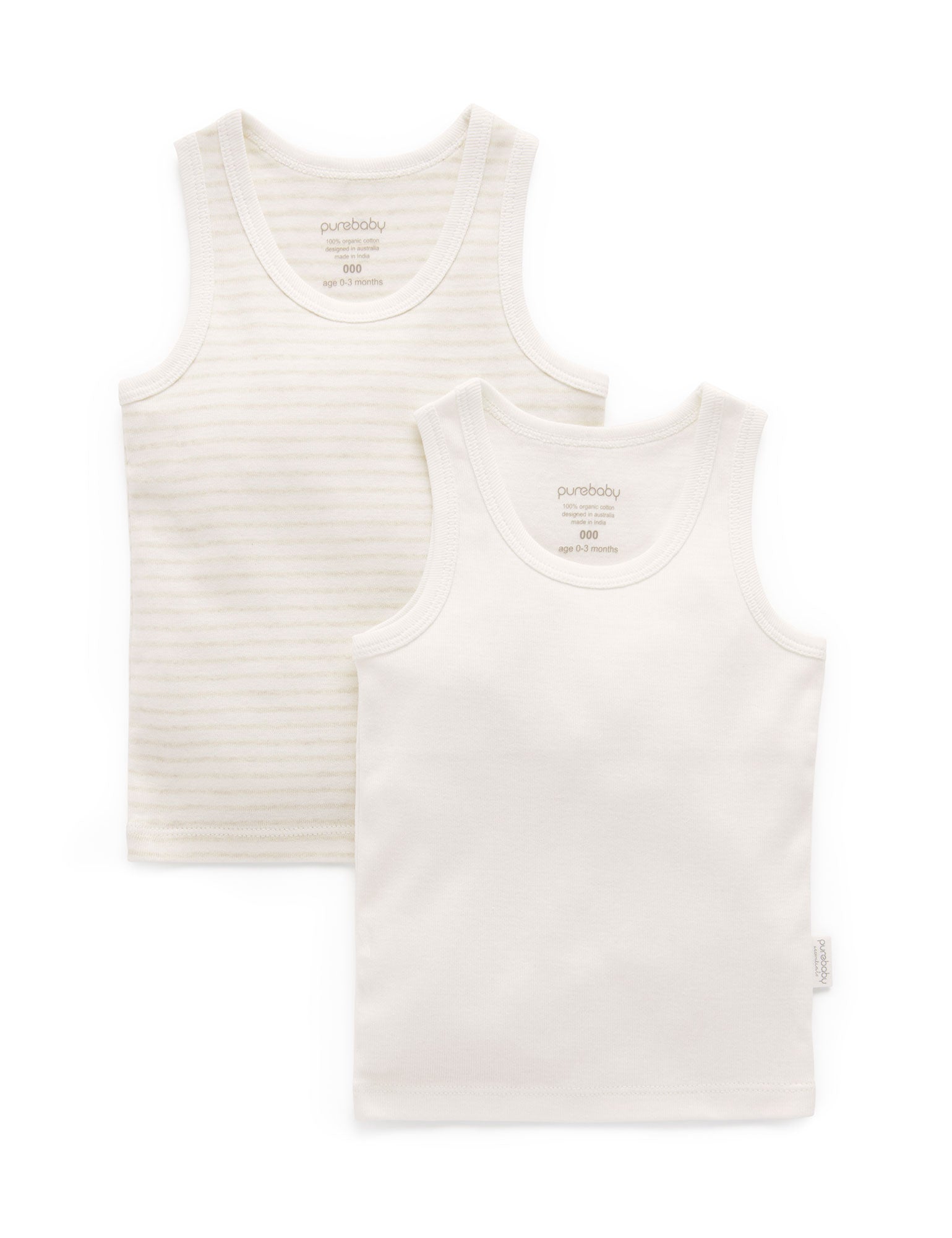 2 Pack Rib Singlet - Wheat Pack