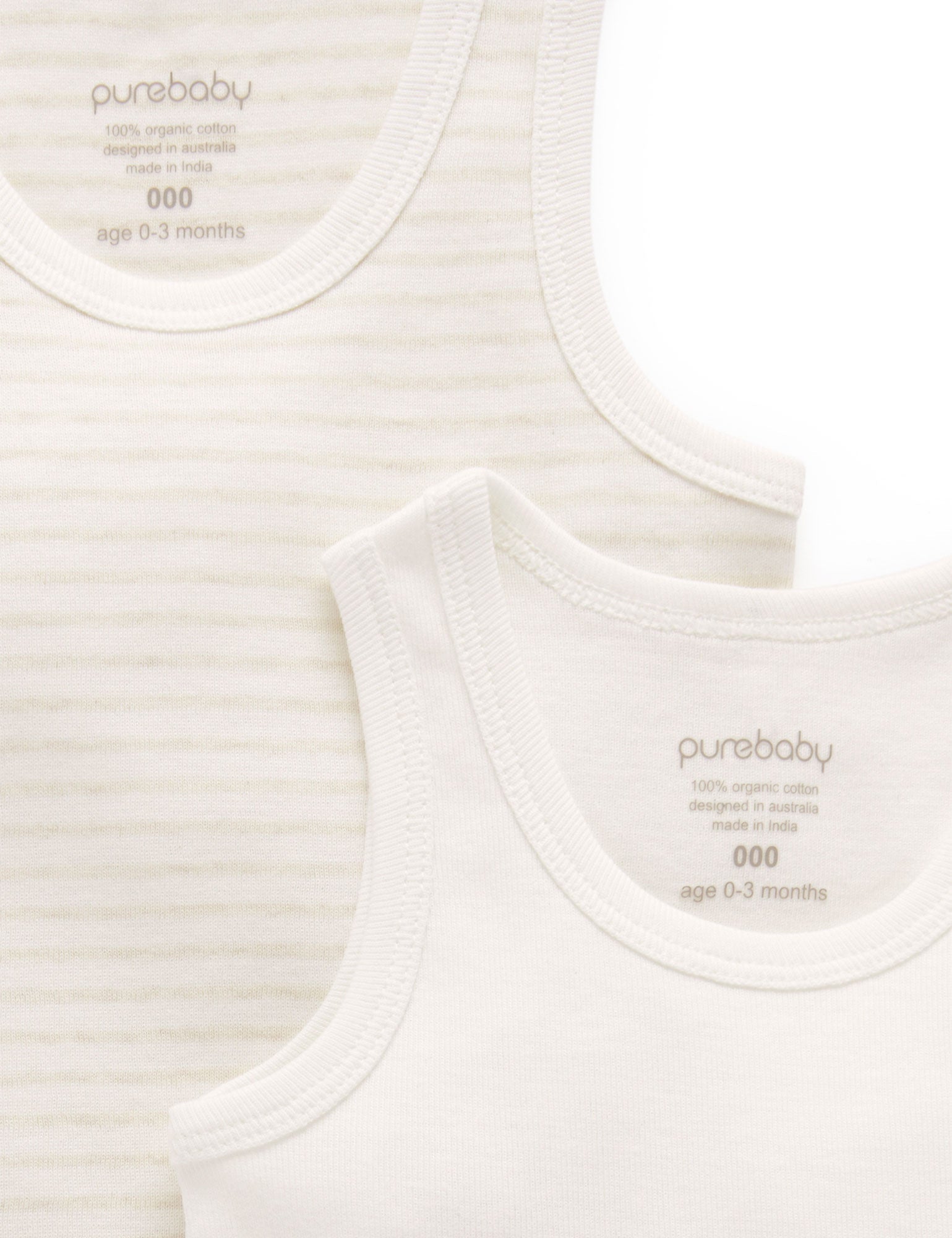2 Pack Rib Singlet - Wheat Pack