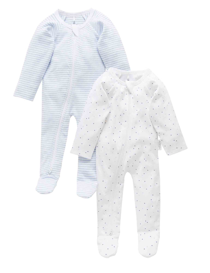 2 Pack Zip Growsuit - Pale Blue Pack