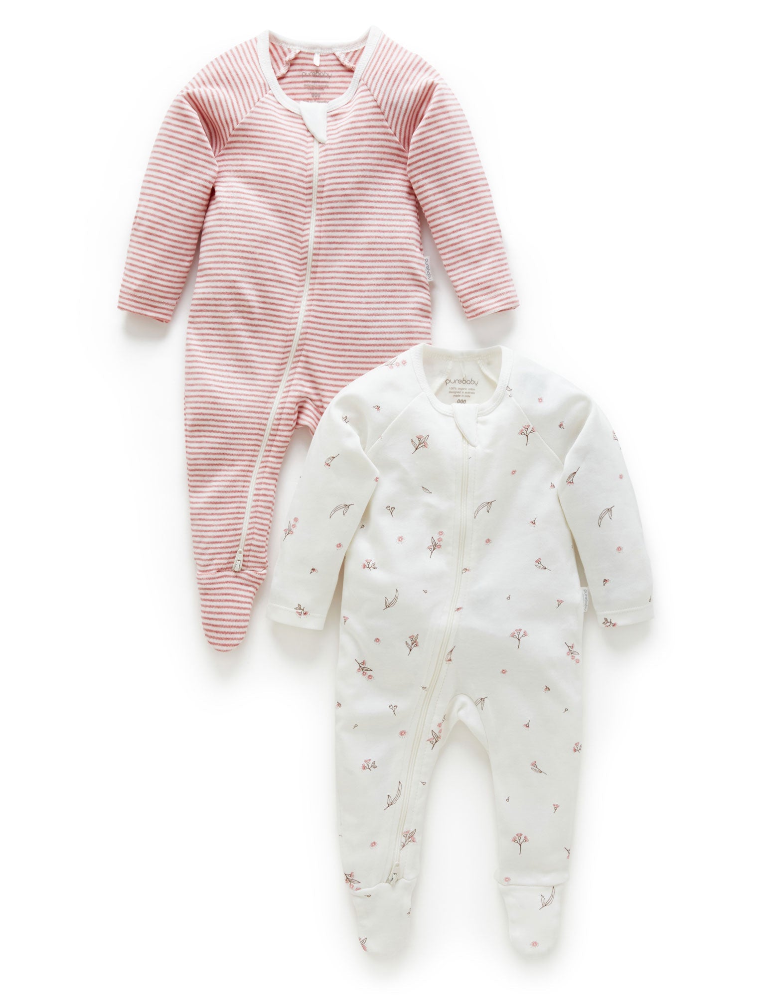 2 Pack Zip Growsuit - Vanilla Blossom Pack