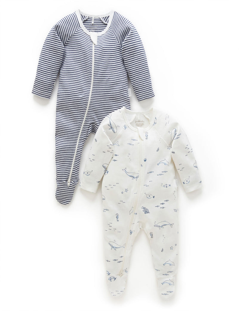 2 Pack Zip Growsuit - Vanilla Nautical Pack