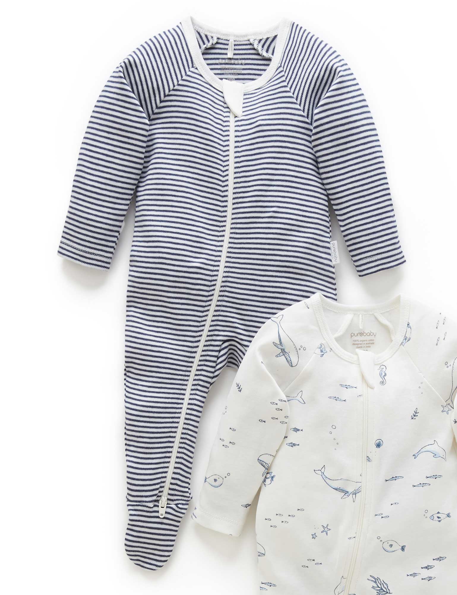 2 Pack Zip Growsuit - Vanilla Nautical Pack