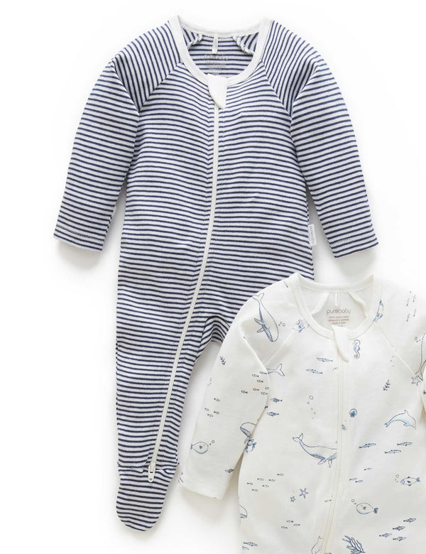 2 Pack Zip Growsuit - Vanilla Nautical Pack
