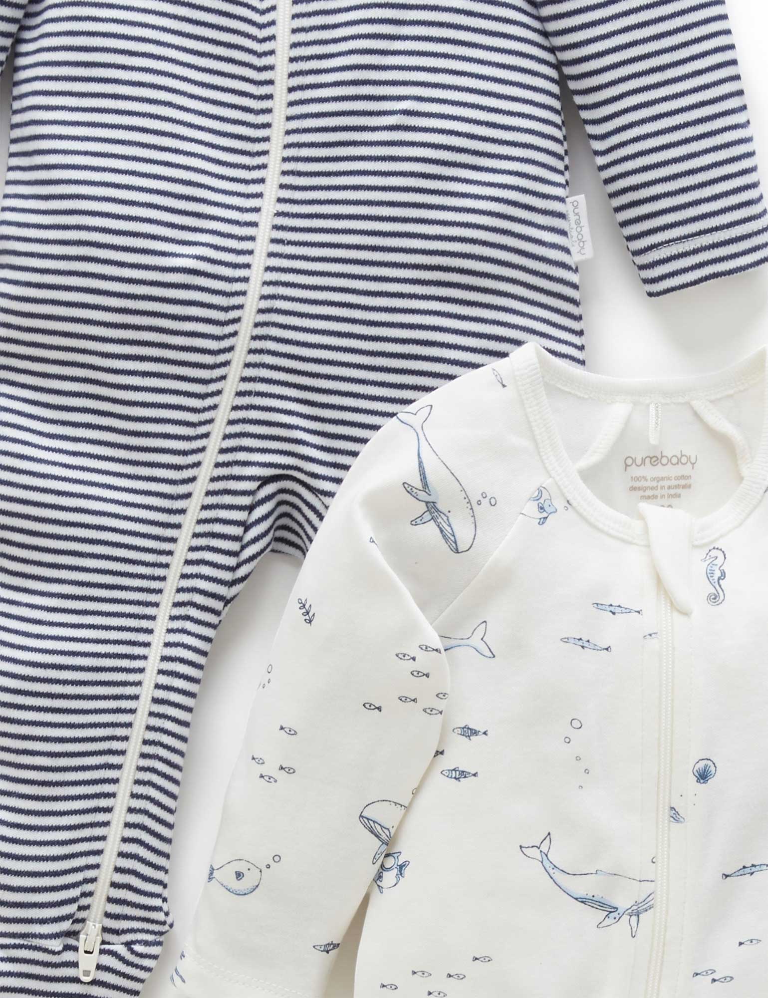 2 Pack Zip Growsuit - Vanilla Nautical Pack