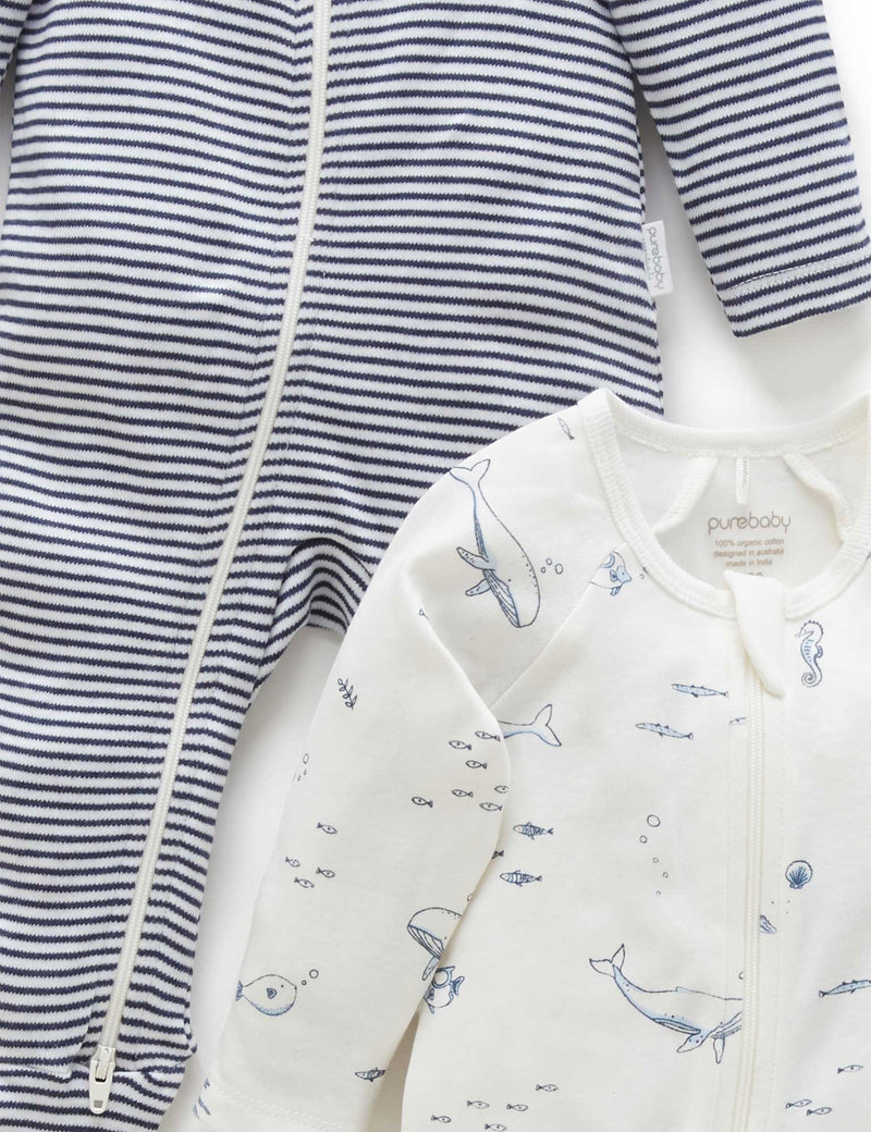 2 Pack Zip Growsuit - Vanilla Nautical Pack