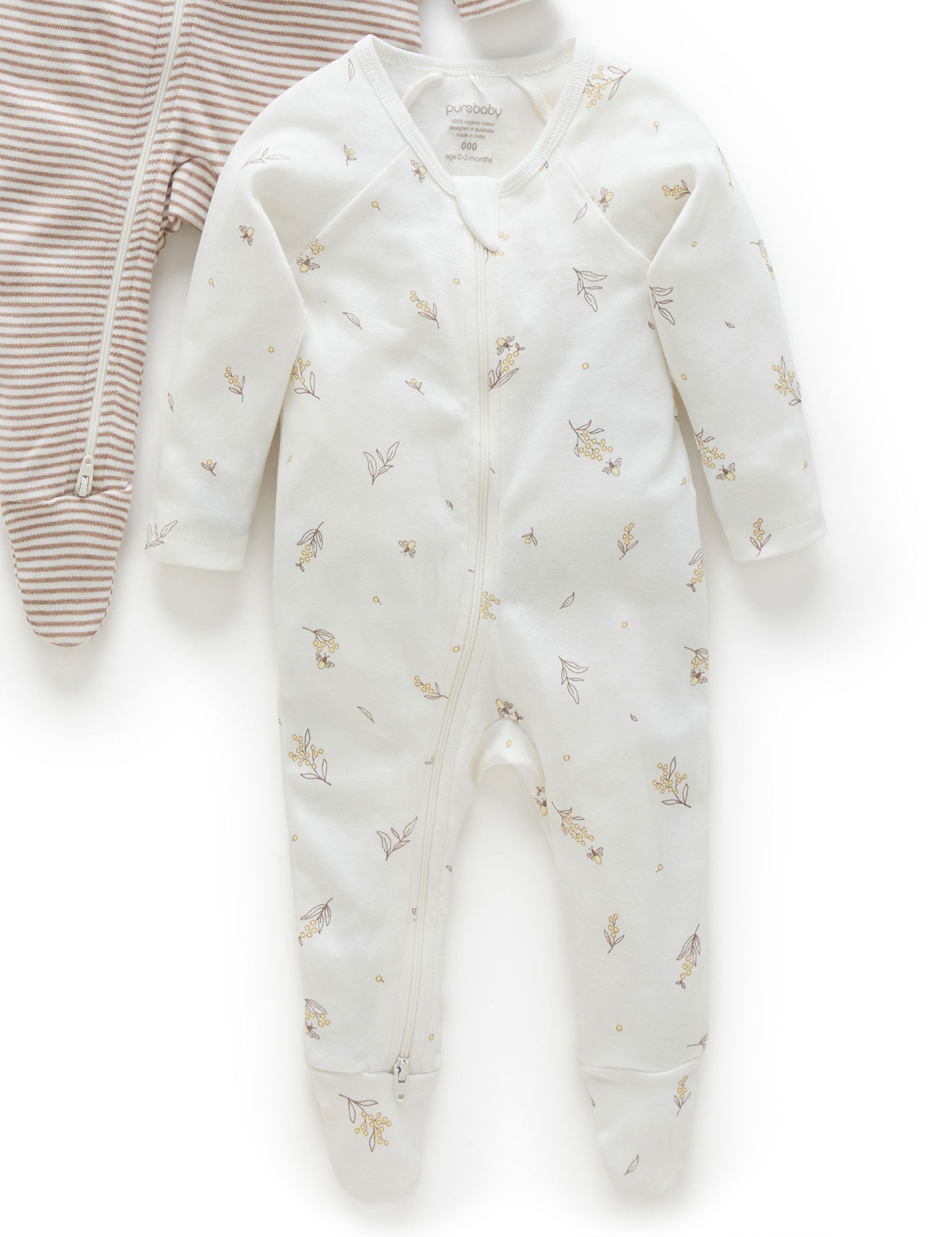 2 Pack Zip Growsuit - Vanilla Wattle Bee Pack