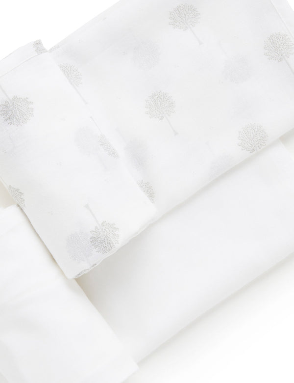Muslin Wrap 2 Pack - Pale Grey Tree