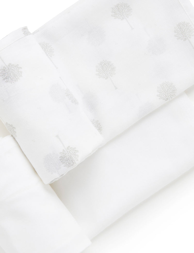 Muslin Wrap 2 Pack - Pale Grey Tree