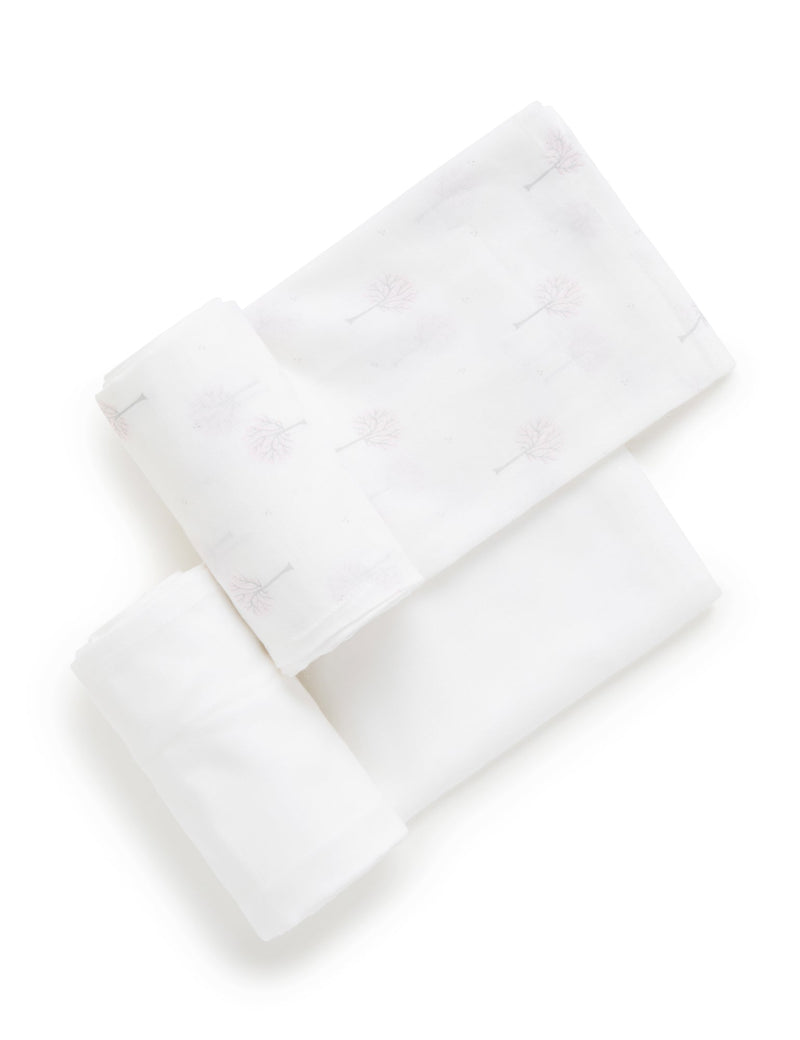 Muslin Wrap 2 Pack - Pale Pink Tree