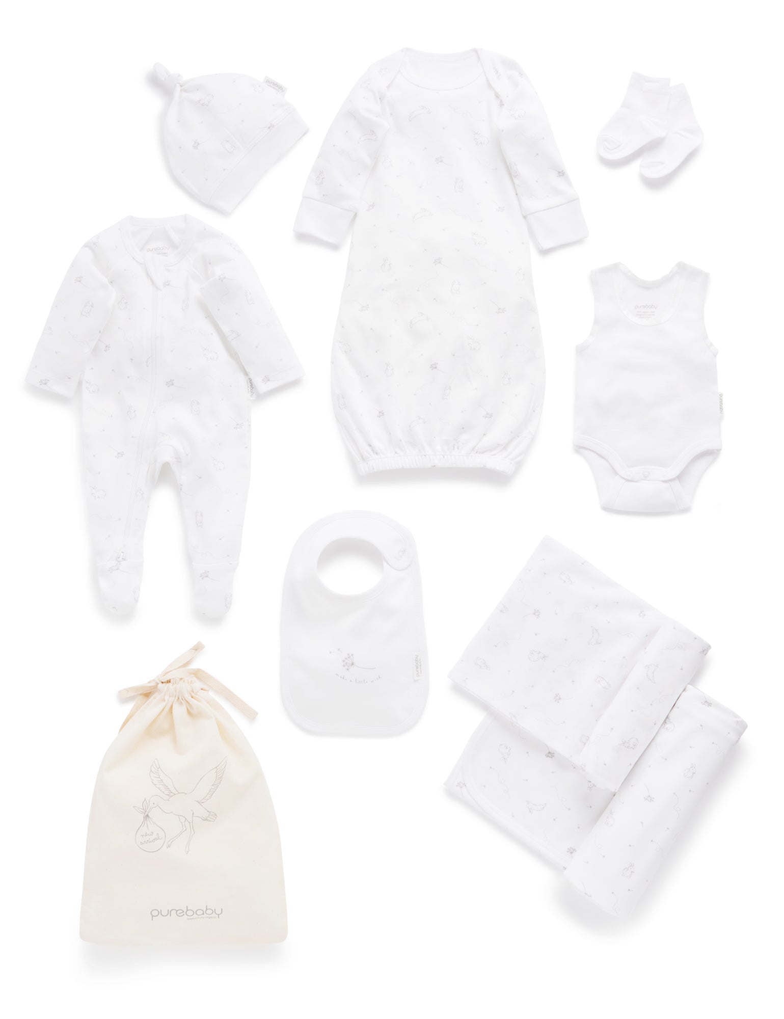 Hospital Bag Small - Essential - Dandelion Bunny Yardage