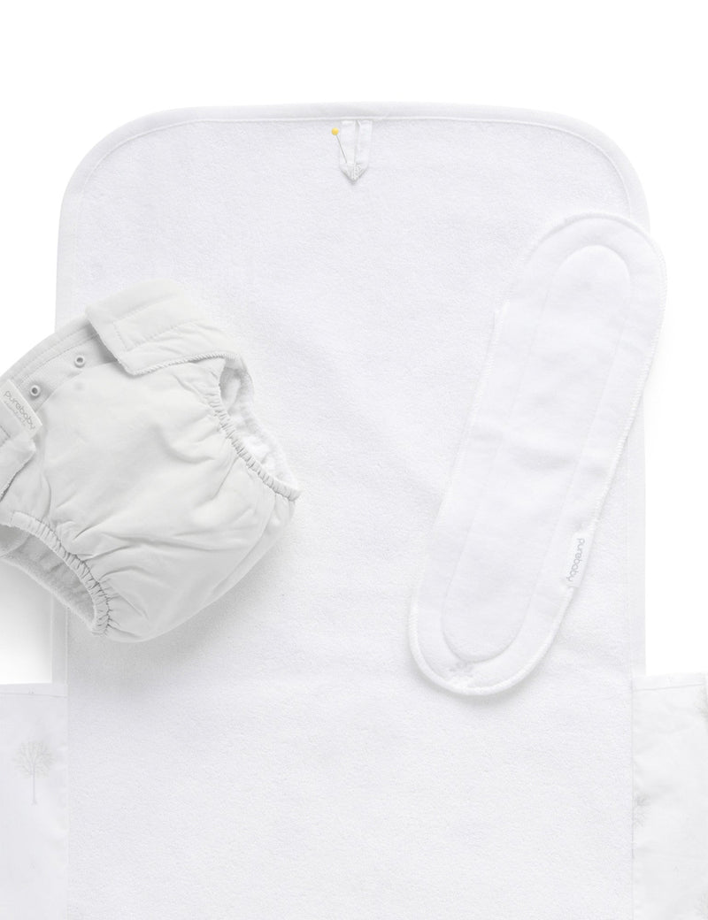 Deluxe Reusable Nappy Pack - Pale Grey Tree