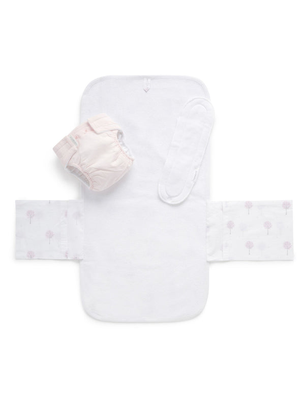 Deluxe Reusable Nappy Pack - Pale Pink Tree