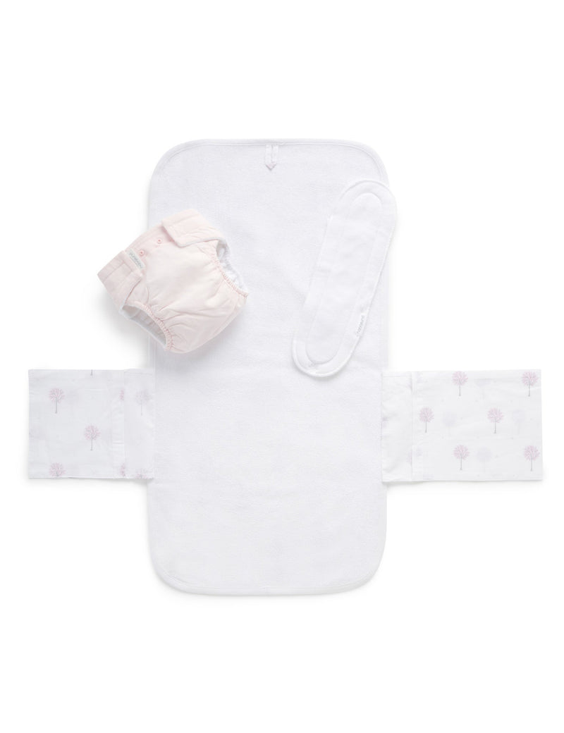 Deluxe Reusable Nappy Pack - Pale Pink Tree
