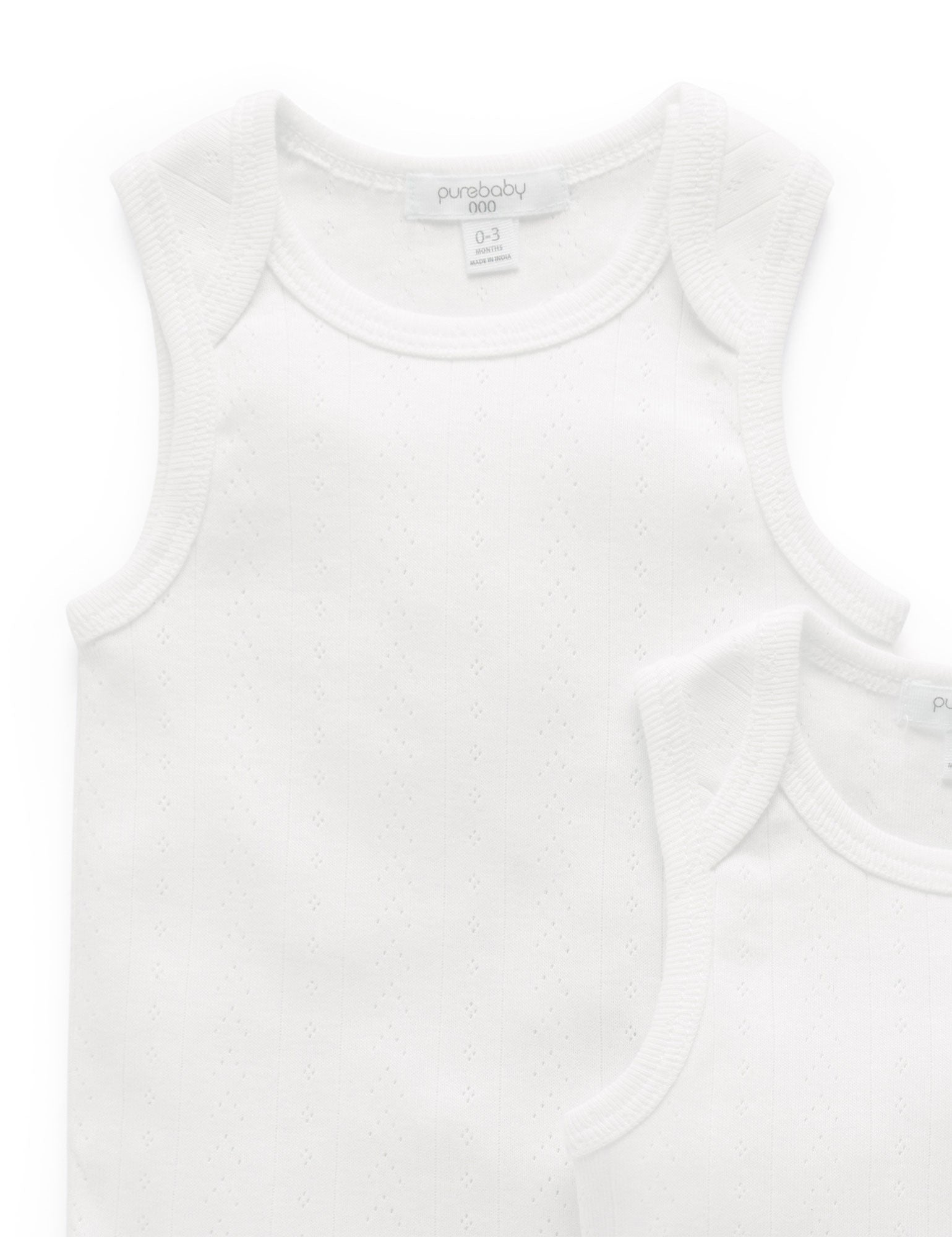 Ess Pointelle Singlet 2 x Pack - White