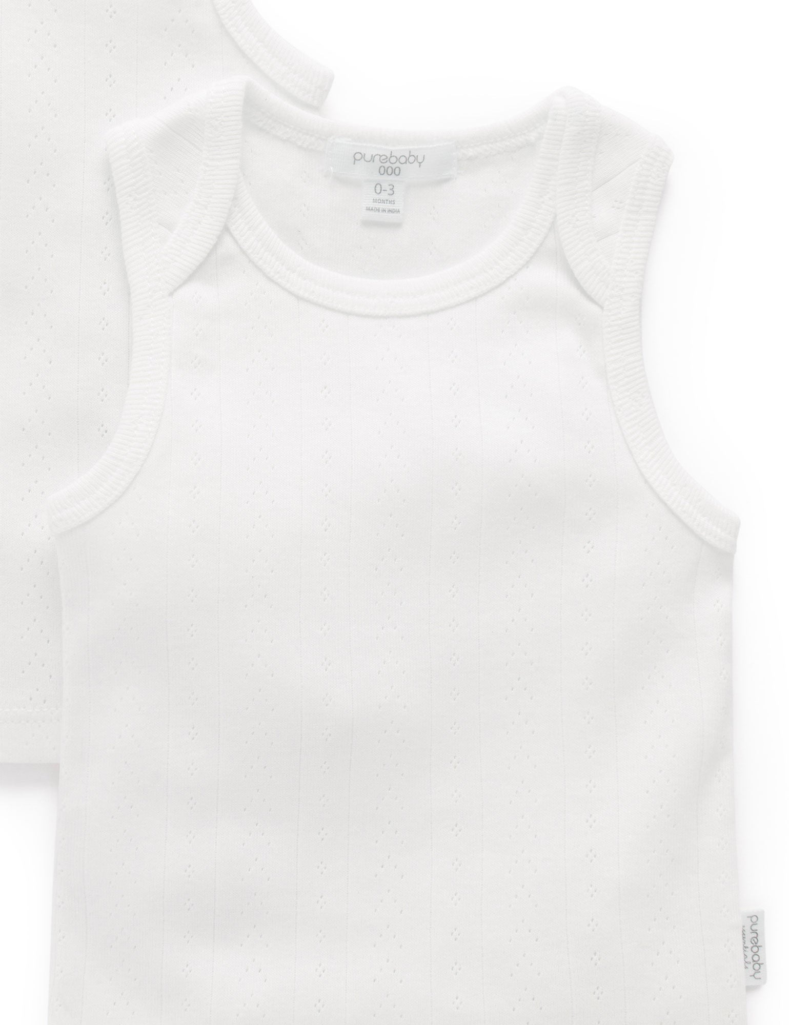 Ess Pointelle Singlet 2 x Pack - White