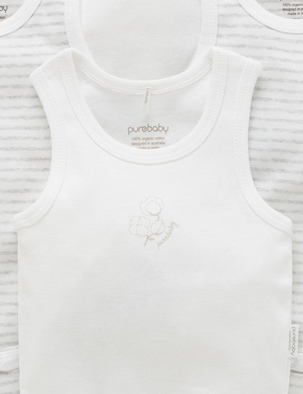 Rib Bodysuit 4 pack - Pale Grey Pack