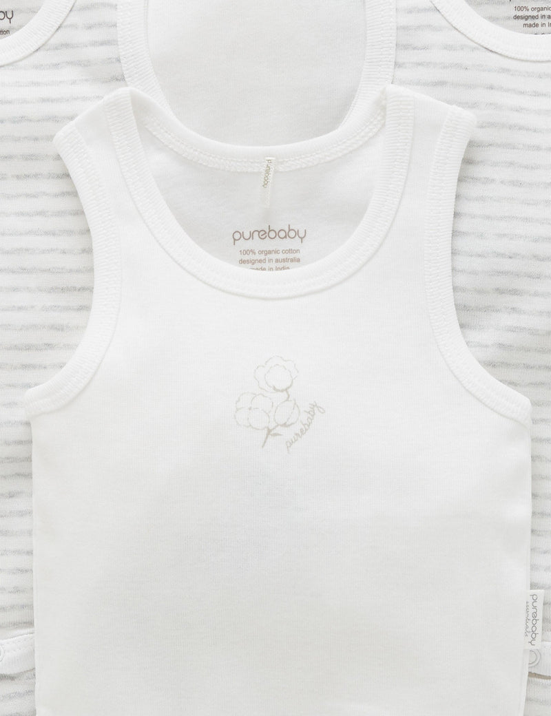 Rib Bodysuit 4 pack - Pale Grey Pack