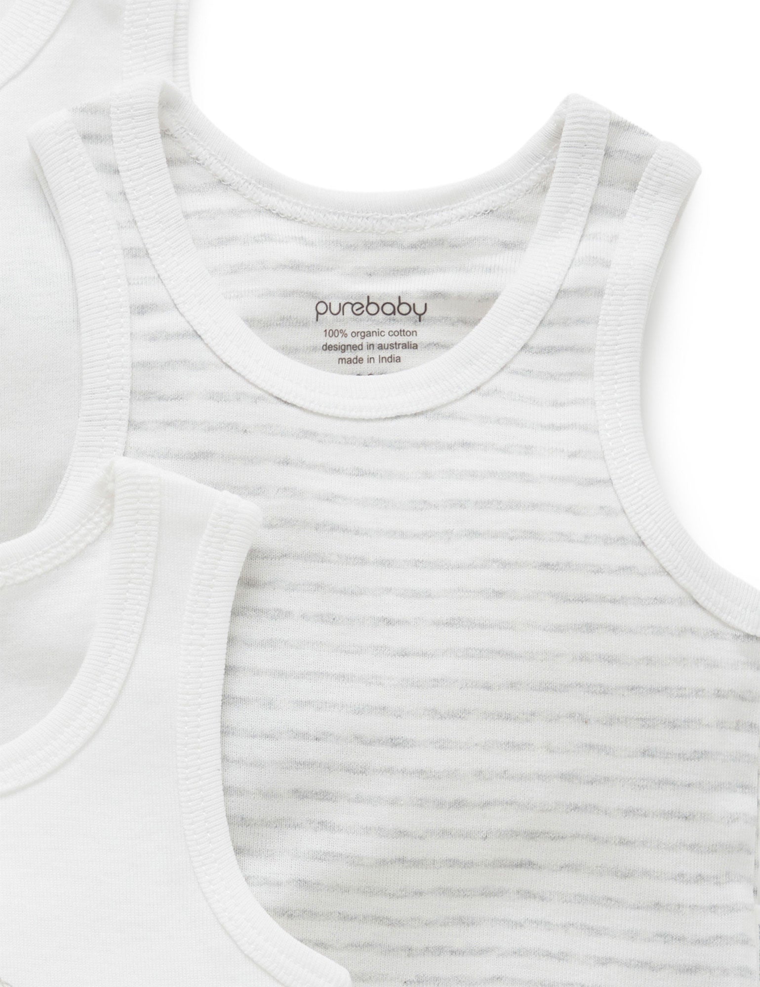 Rib Bodysuit 4 pack - Pale Grey Pack