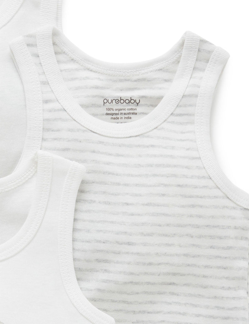 Rib Bodysuit 4 pack - Pale Grey Pack