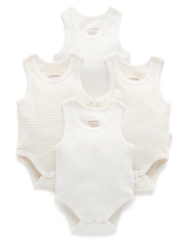 Rib Bodysuit 4 pack - Wheat Pack