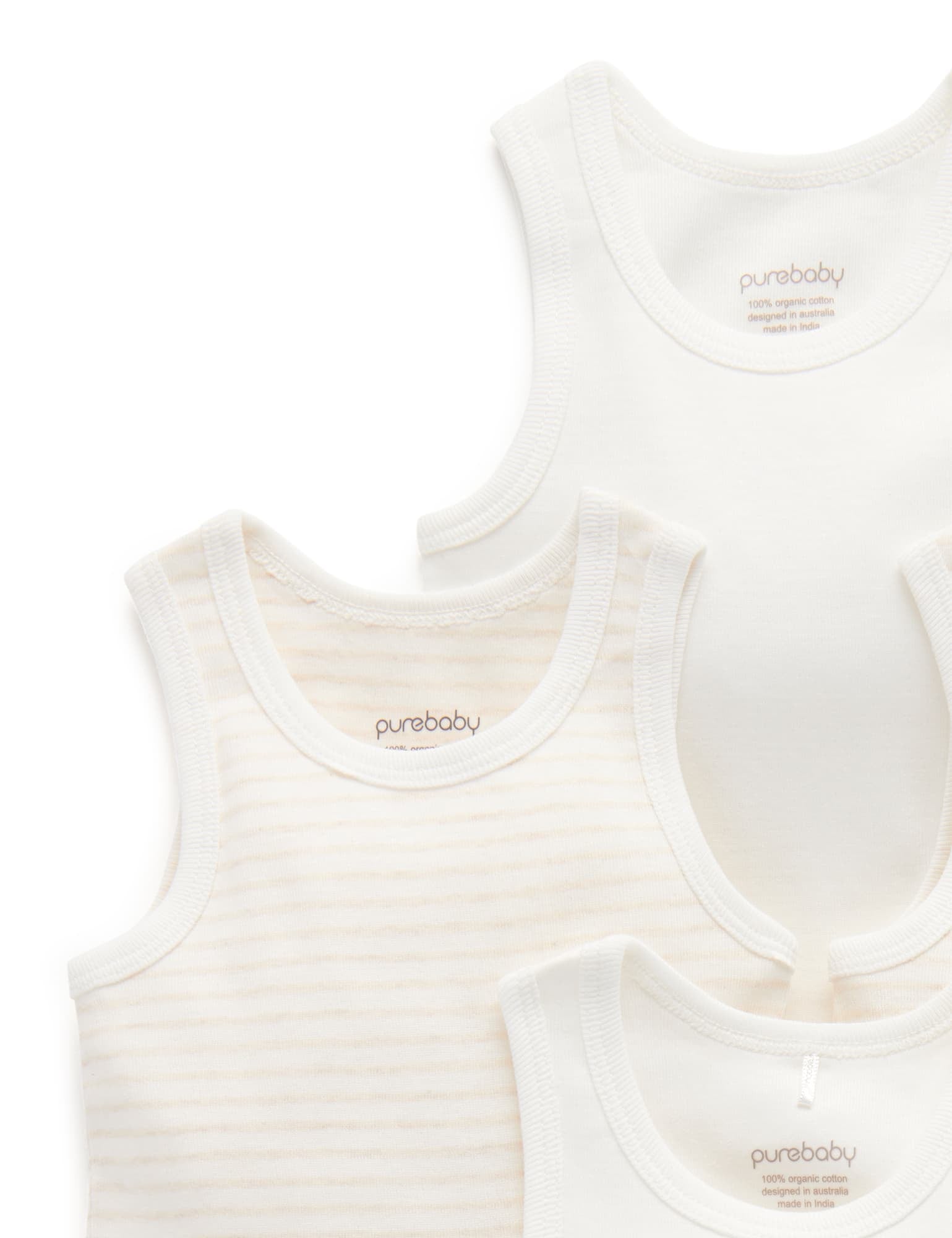 Rib Bodysuit 4 pack - Wheat Pack
