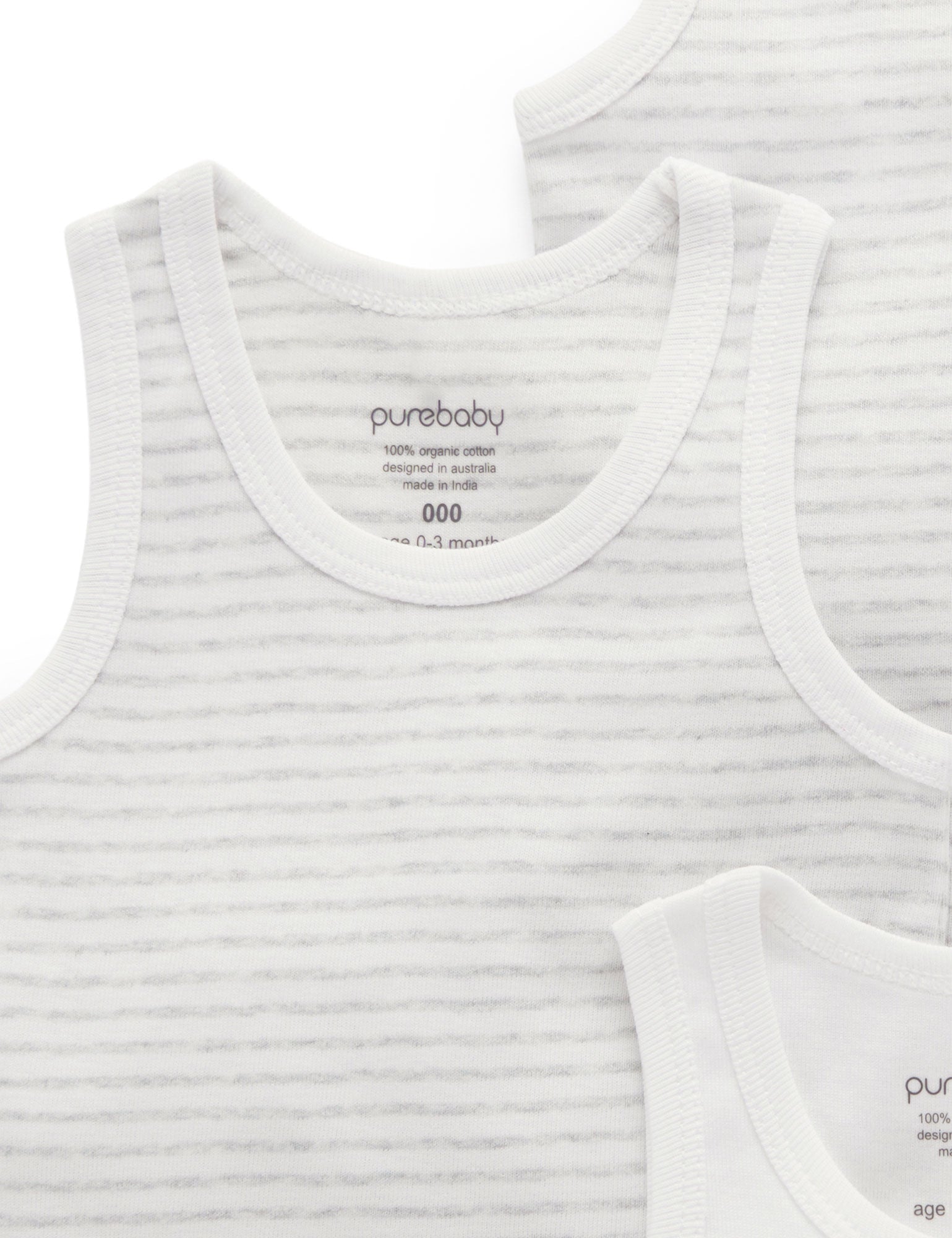 4 Pack Rib Singlet - Pale Grey Pack