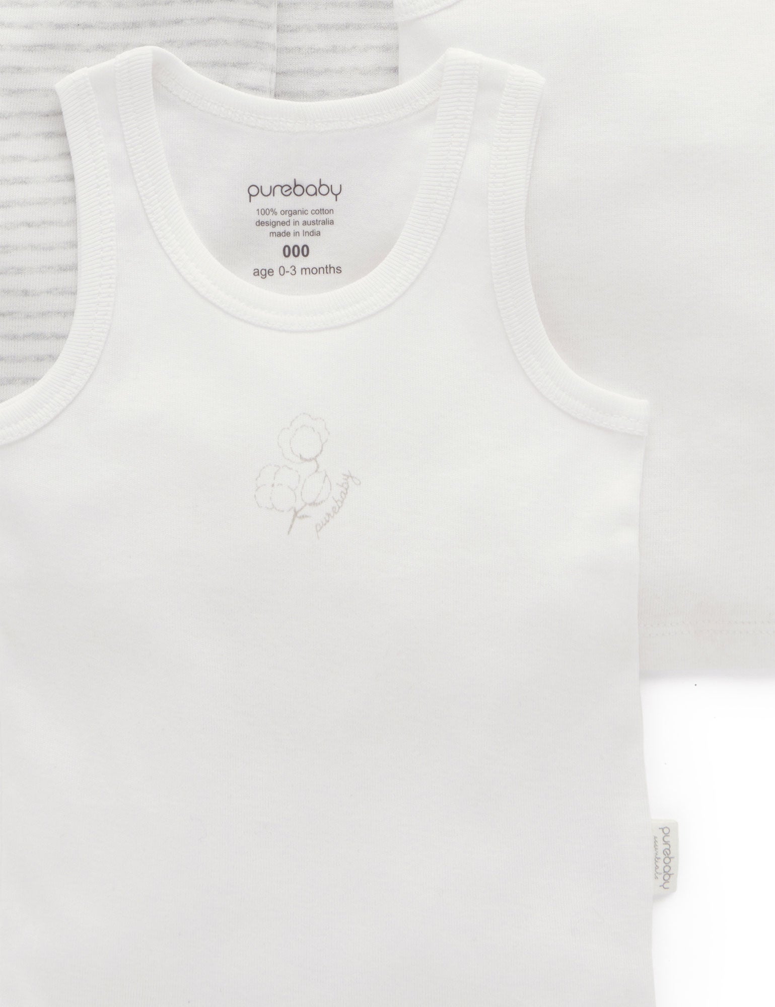 4 Pack Rib Singlet - Pale Grey Pack