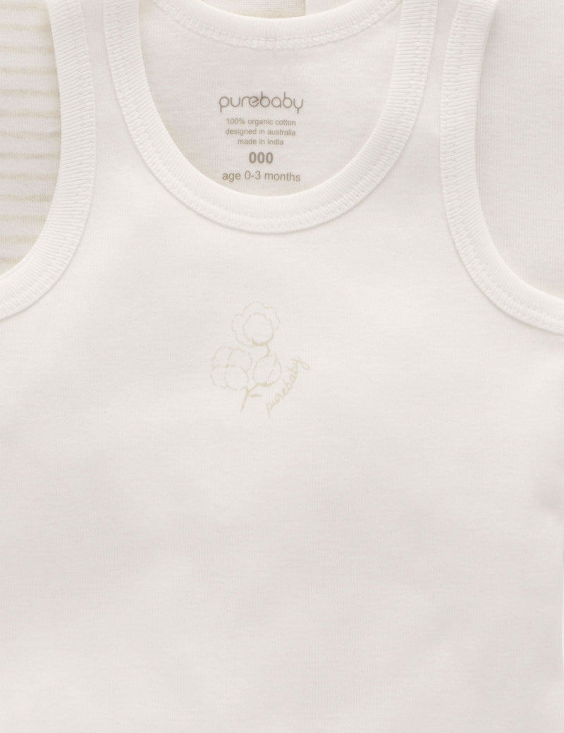 4 Pack Rib Singlet - Wheat Pack
