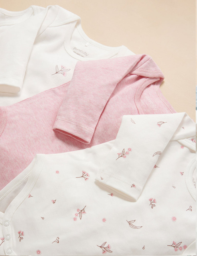 Easy Neck L/S Bodysuit 4 pack - Vanilla Blossom Pack