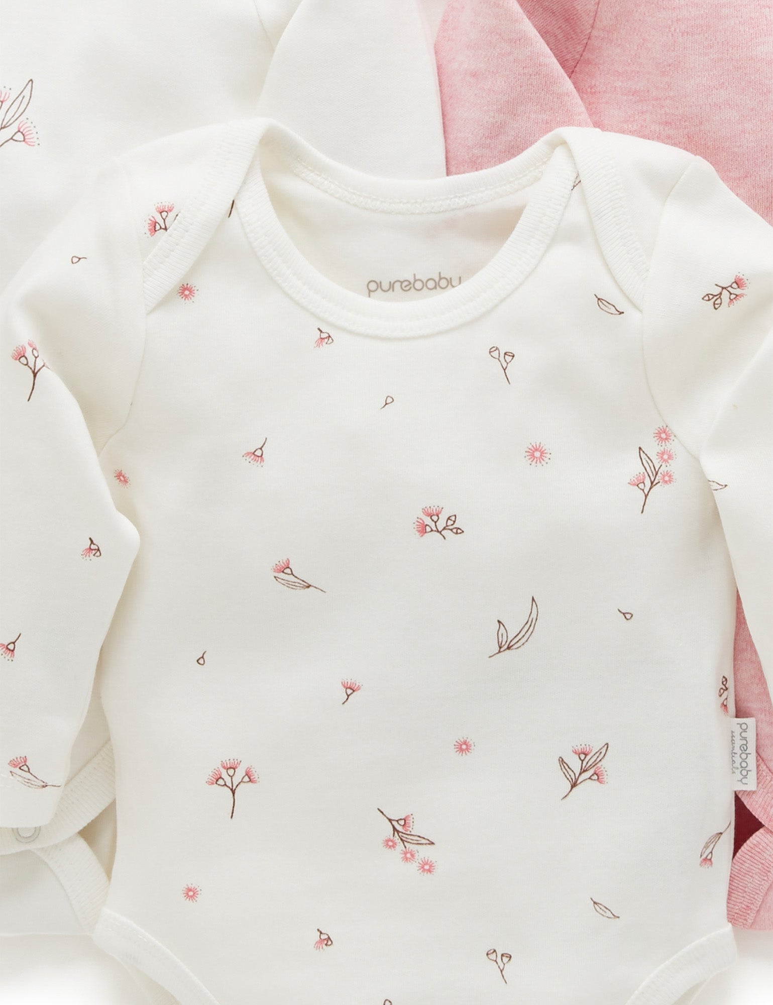 Easy Neck L/S Bodysuit 4 pack - Vanilla Blossom Pack