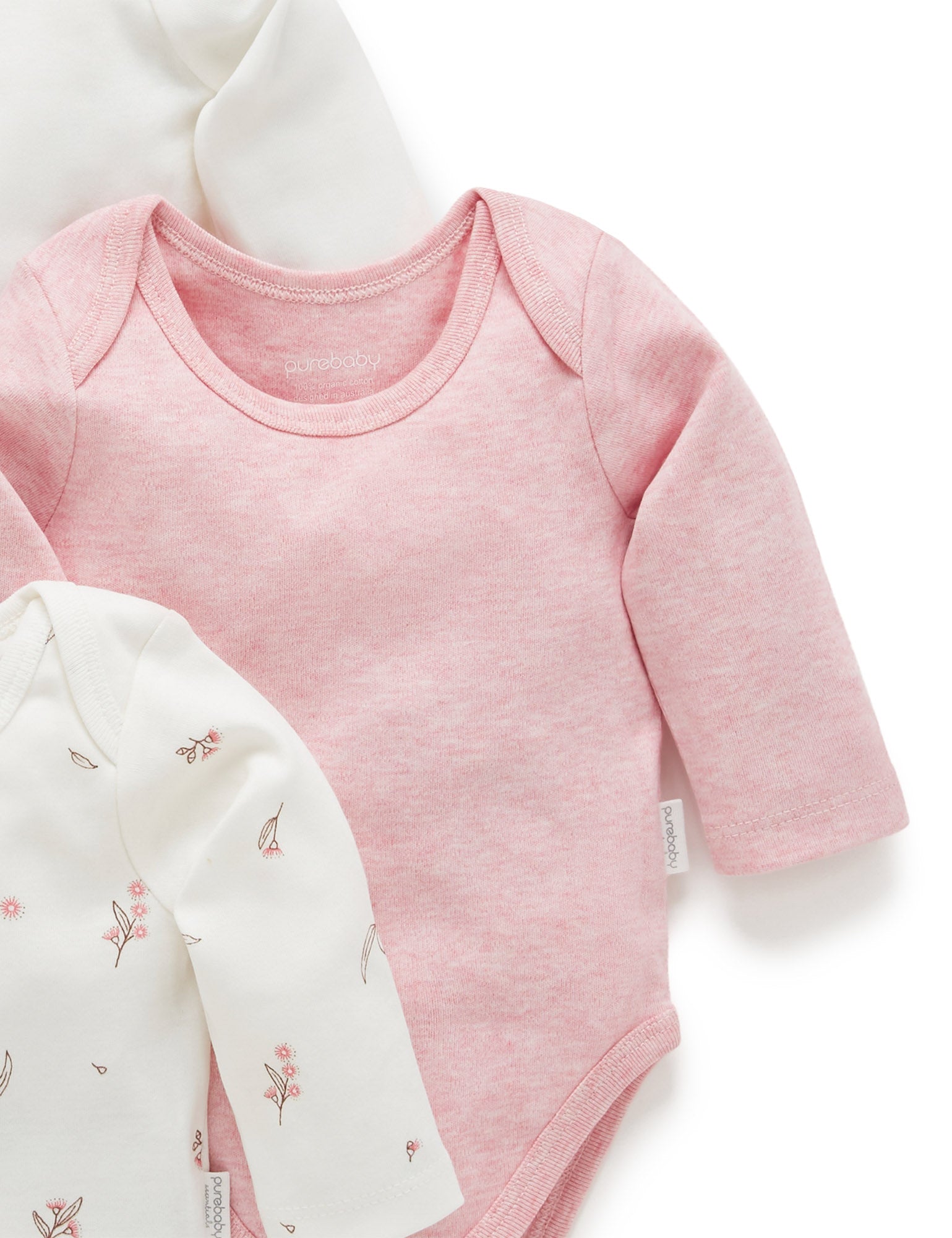 Easy Neck L/S Bodysuit 4 pack - Vanilla Blossom Pack