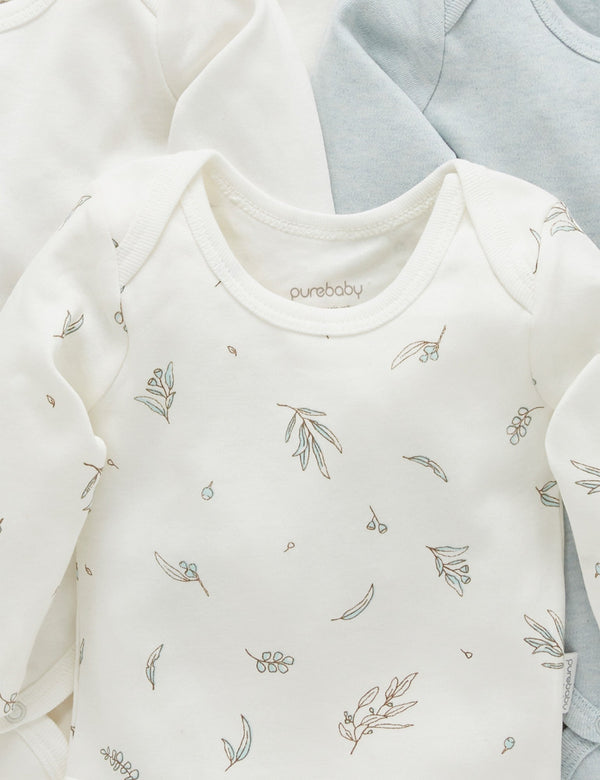 Easy Neck L/S Bodysuit 4 pack - Vanilla Ecualyptus Pack