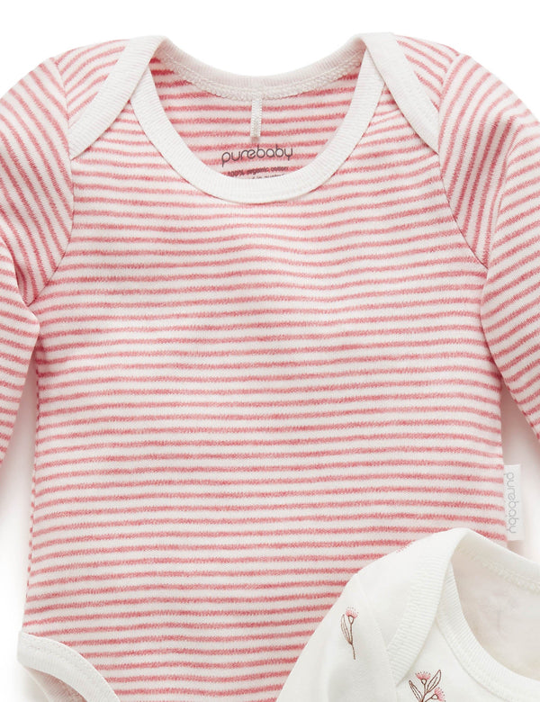 Easy Neck L/S Bodysuit 2 pack - Vanilla Blossom Pack
