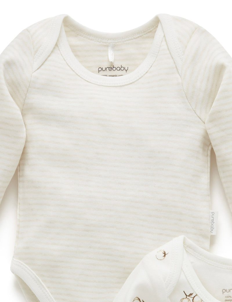 Easy Neck L/S Bodysuit 2 pack - Vanilla Cottonbud Pack