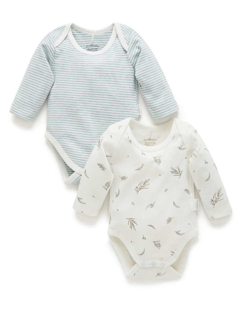Easy Neck L/S Bodysuit 2 pack - Vanilla Ecualyptus Pack