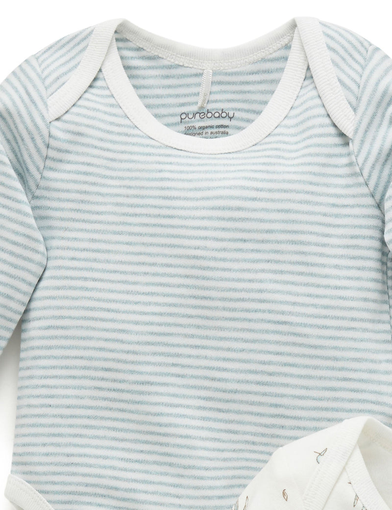 Easy Neck L/S Bodysuit 2 pack - Vanilla Ecualyptus Pack