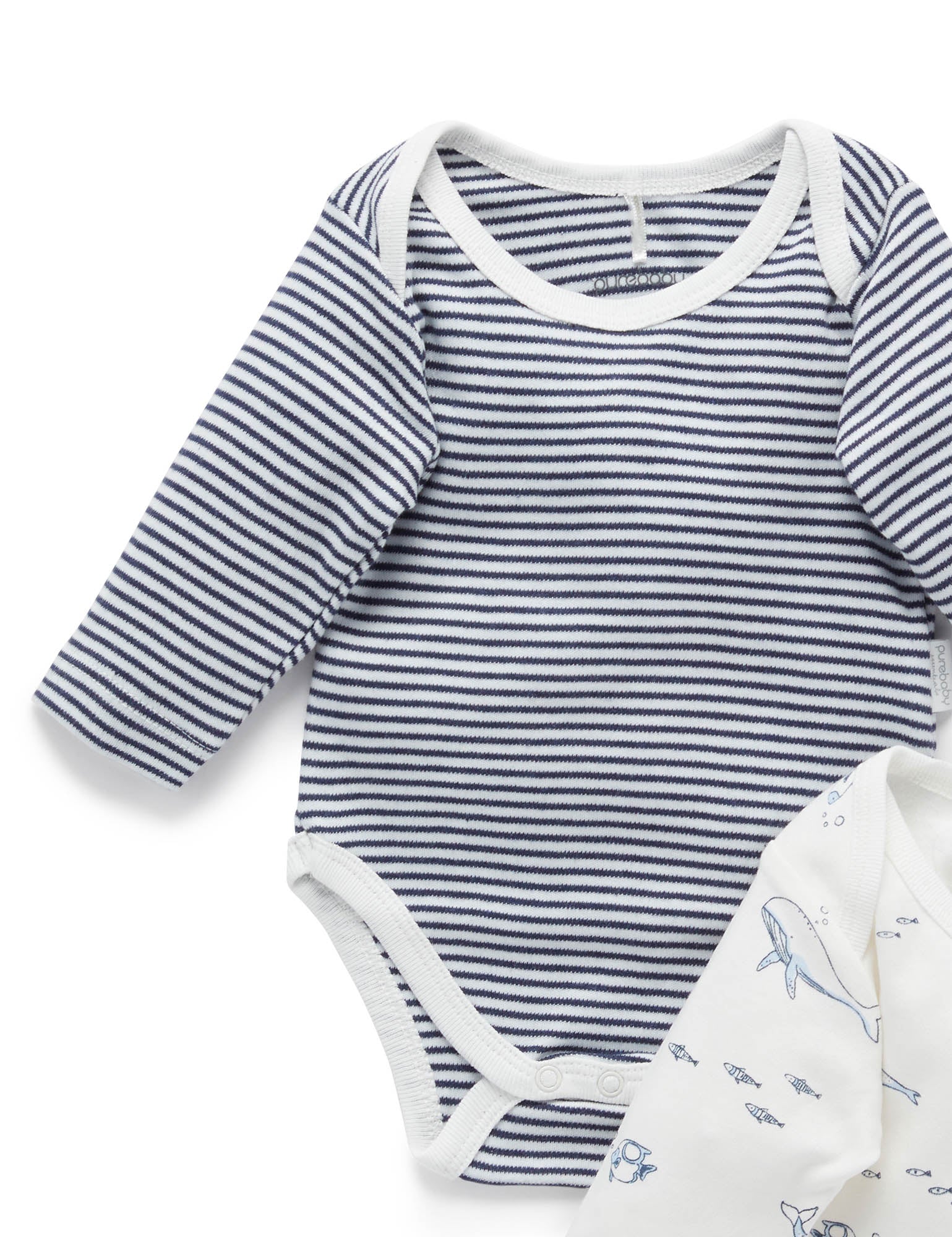 Easy Neck L/S Bodysuit 2 pack - Vanilla Nautical Pack