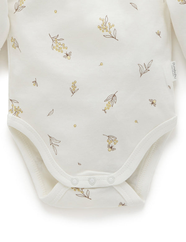 Easy Neck L/S Bodysuit 2 pack - Vanilla Wattle Bee Pack