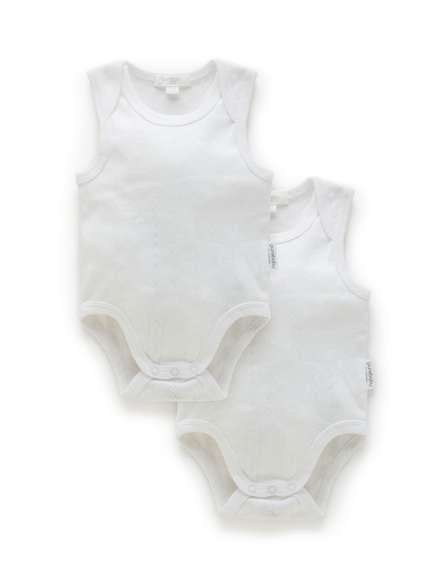Point. Singlet Bodysuit 2 Pack - White