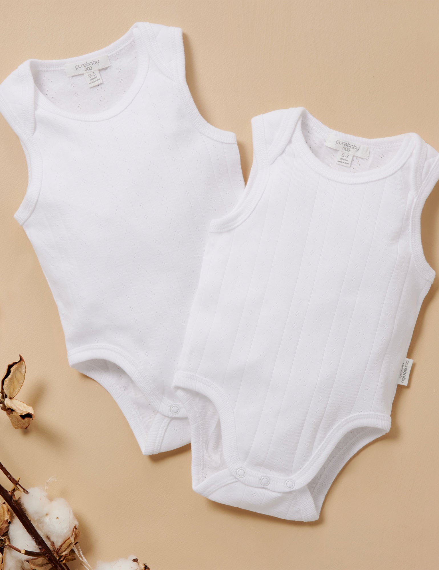 Point. Singlet Bodysuit 2 Pack - White