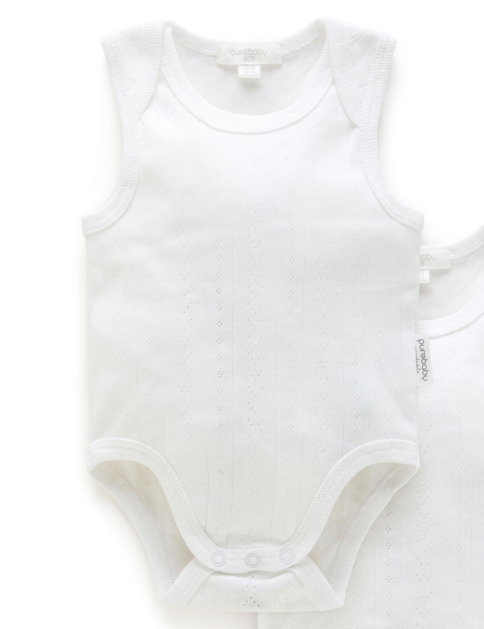 Point. Singlet Bodysuit 2 Pack - White