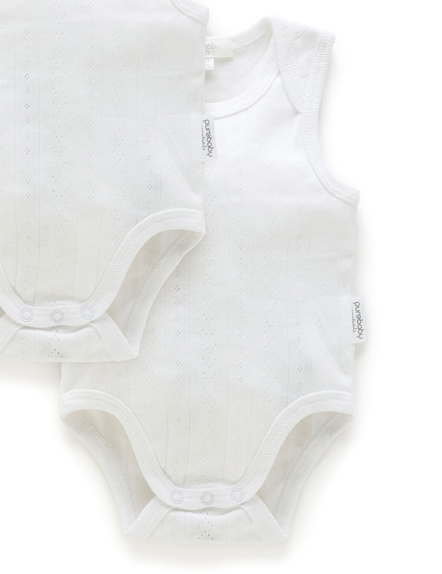 Point. Singlet Bodysuit 2 Pack - White