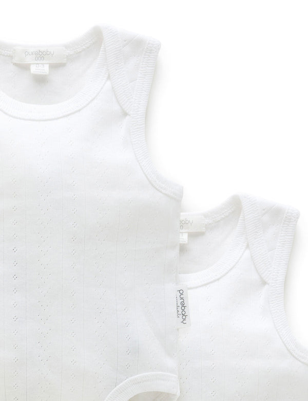 Point. Singlet Bodysuit 2 Pack - White