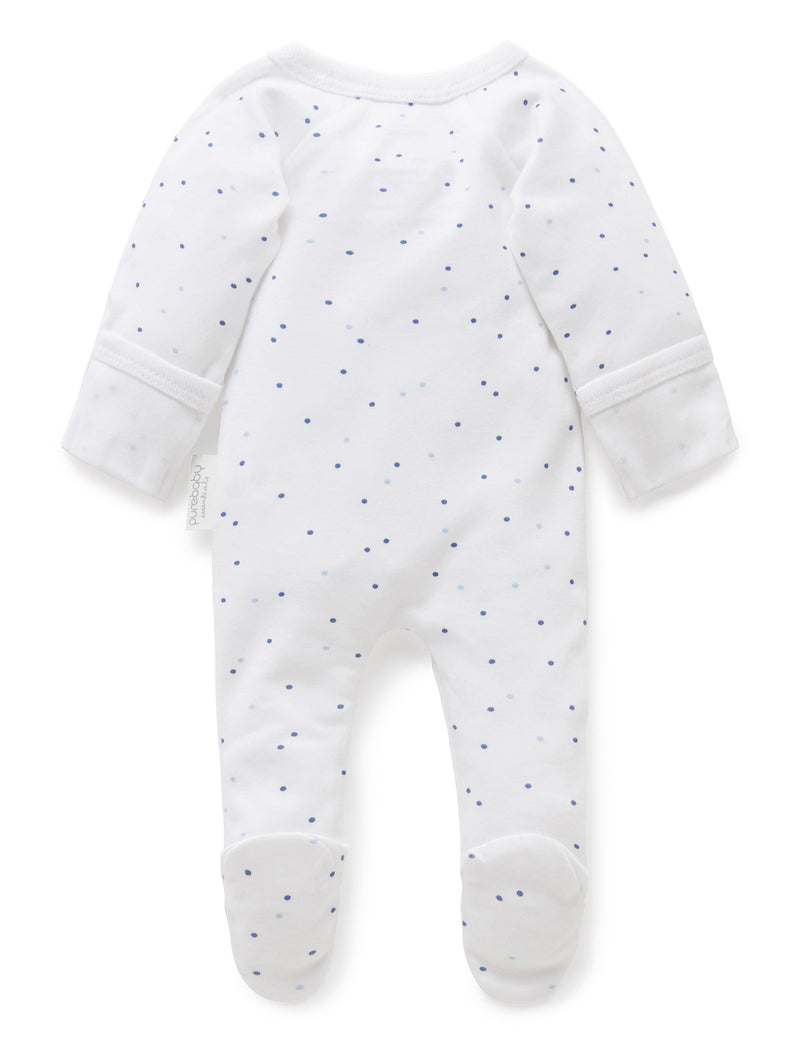 Premi Zip Growsuit - Pale Blue Spot