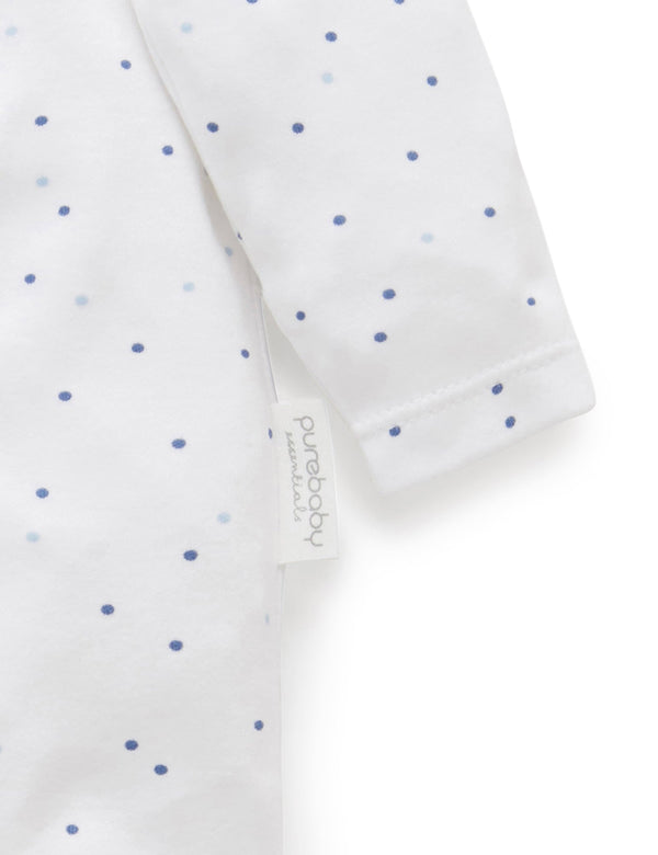 Premi Zip Growsuit - Pale Blue Spot