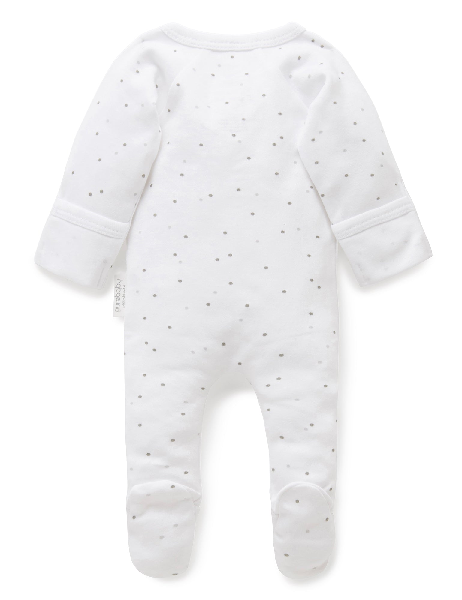 Premi Zip Growsuit - Pale Grey Spot