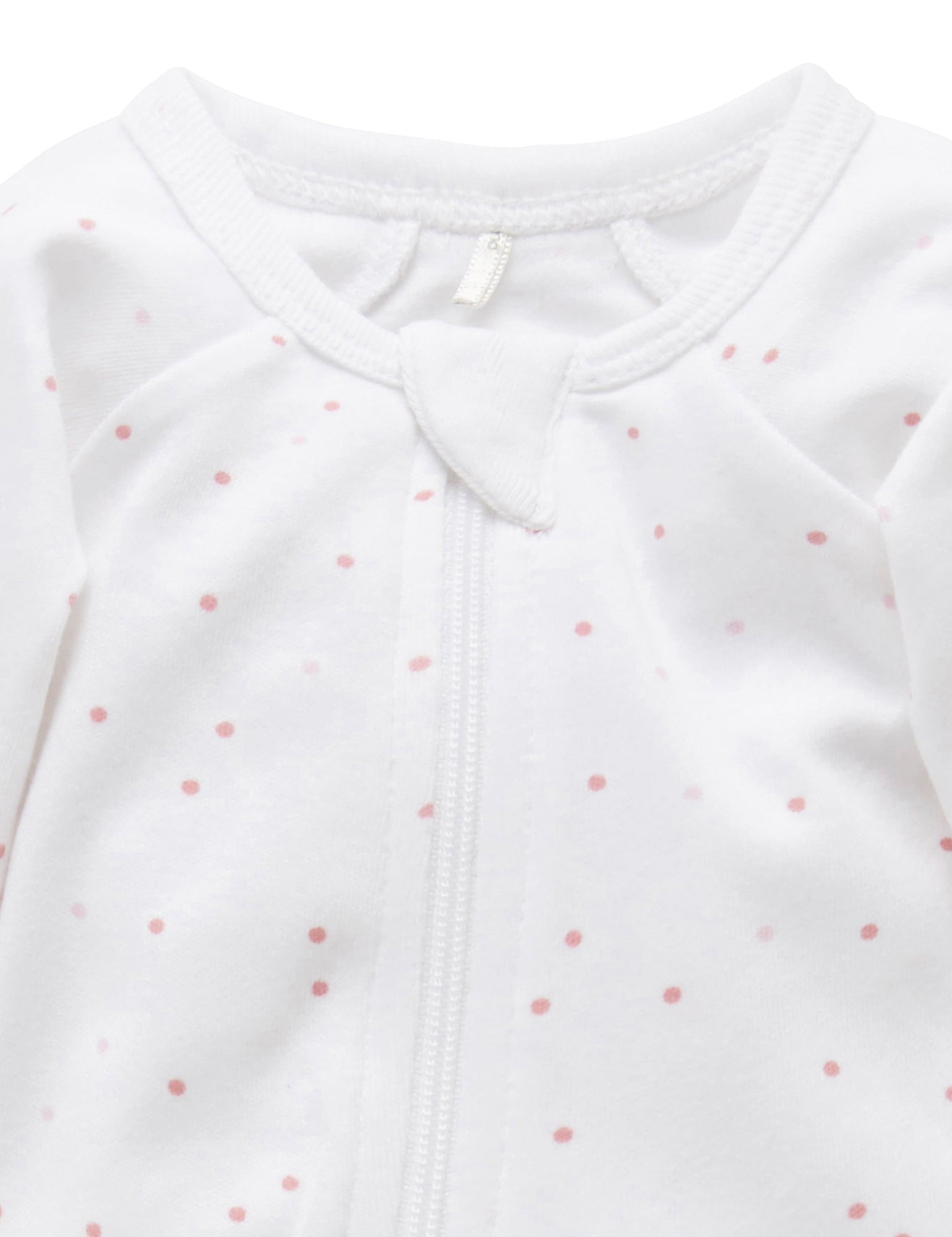 Premi Zip Growsuit - Pale Pink Spot